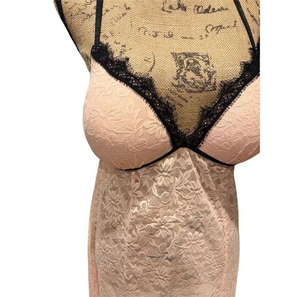 Secret Treasures Women's XL Peach Floral Lace Cami Nightie Sleepshirt - Picture 2 of 9